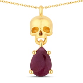 0.85 Carat Genuine Ruby .925 Sterling Silver Pendant