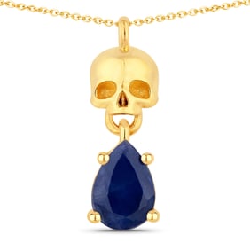 0.85 Carat Genuine Blue Sapphire .925 Sterling Silver Pendant