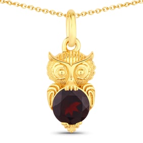 1.00 Carat Genuine Garnet .925 Sterling Silver Pendant