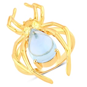 4.50 Carat Genuine Blue Topaz .925 Sterling Silver Ring