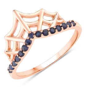 0.30 Carat Genuine Blue Sapphire .925 Sterling Silver Ring