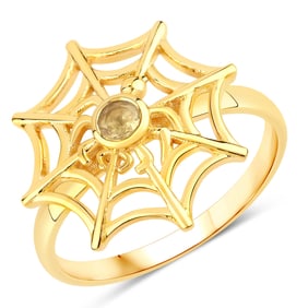 0.10 Carat Genuine Citrine .925 Sterling Silver Ring