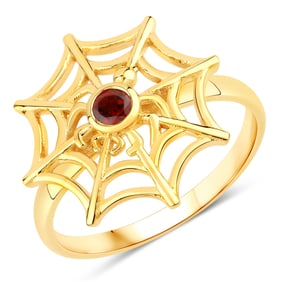 0.12 Carat Genuine Garnet .925 Sterling Silver Ring
