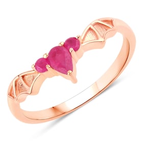 0.34 Carat Genuine Ruby .925 Sterling Silver Ring