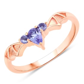 0.28 Carat Genuine Tanzanite .925 Sterling Silver Ring