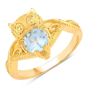 1.05 Carat Genuine Blue Topaz .925 Sterling Silver Ring