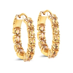 3.20 Carat Genuine Citrine , .925   Sterling Silver Earrings