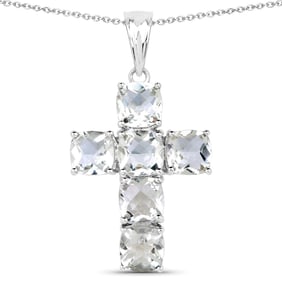 9.00 Carat Genuine Green Amethyst , .925   Sterling Silver Pendant