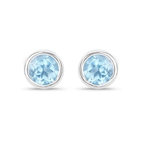 1.20 Carat Genuine Blue Topaz , .925   Sterling Silver Earrings