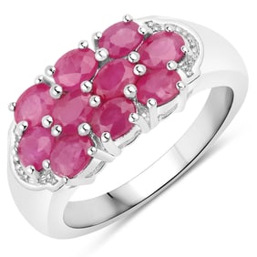 2.20 Carat Genuine Ruby , .925   Sterling Silver Ring