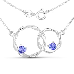 0.38 Carat Genuine Tanzanite , .925   Sterling Silver Pendant