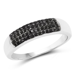 0.22 Carat Genuine Black Diamond , .925   Sterling Silver Ring
