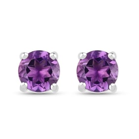 1.53 Carat Genuine Amethyst , .925   Sterling Silver Earrings