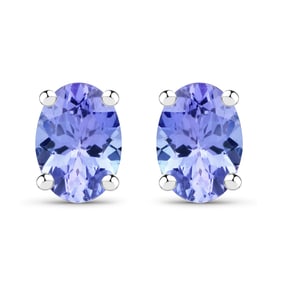 1.50 Carat Genuine Tanzanite , .925   Sterling Silver Earrings