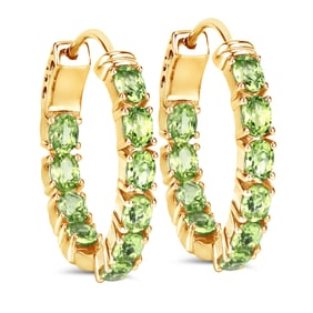 3.40 Carat Genuine Peridot , .925   Sterling Silver Earrings