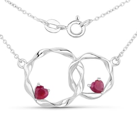 0.70 Carat Genuine Ruby , .925   Sterling Silver Pendant
