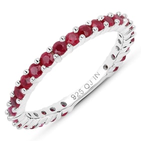 1.04 Carat Genuine Ruby , .925   Sterling Silver Ring