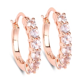 1.08 Carat Genuine Morganite , .925   Sterling Silver Earrings