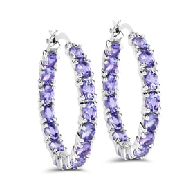 5.10 Carat Genuine Tanzanite Sterling Silver Earrings