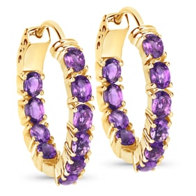 3.20 Carat Genuine Amethyst , .925   Sterling Silver Earrings