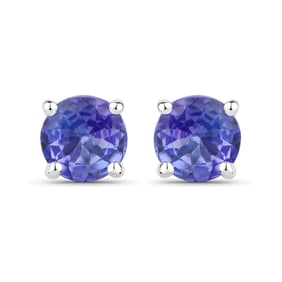 0.46 Carat Genuine Tanzanite , .925   Sterling Silver Earrings
