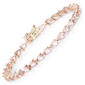 5.58 Carat Genuine Morganite 10K Rose Gold Bracelet