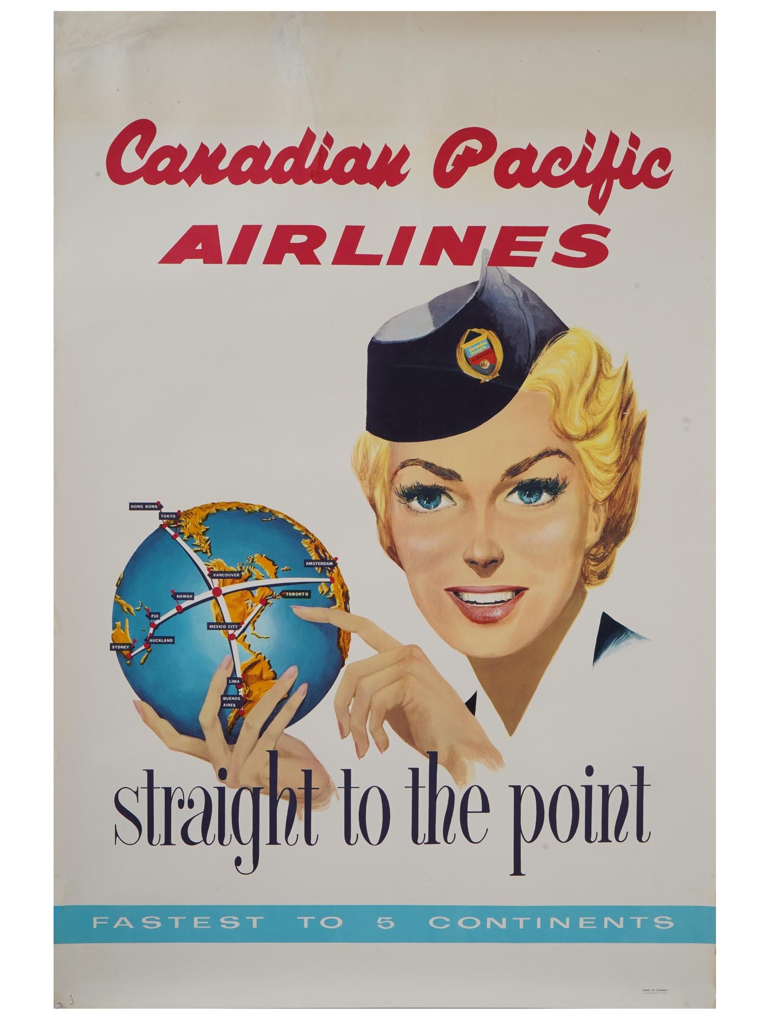 VINTAGE CANADIAN PACIFIC AIRLINES ADVERTISING POSTER (1 of 7)