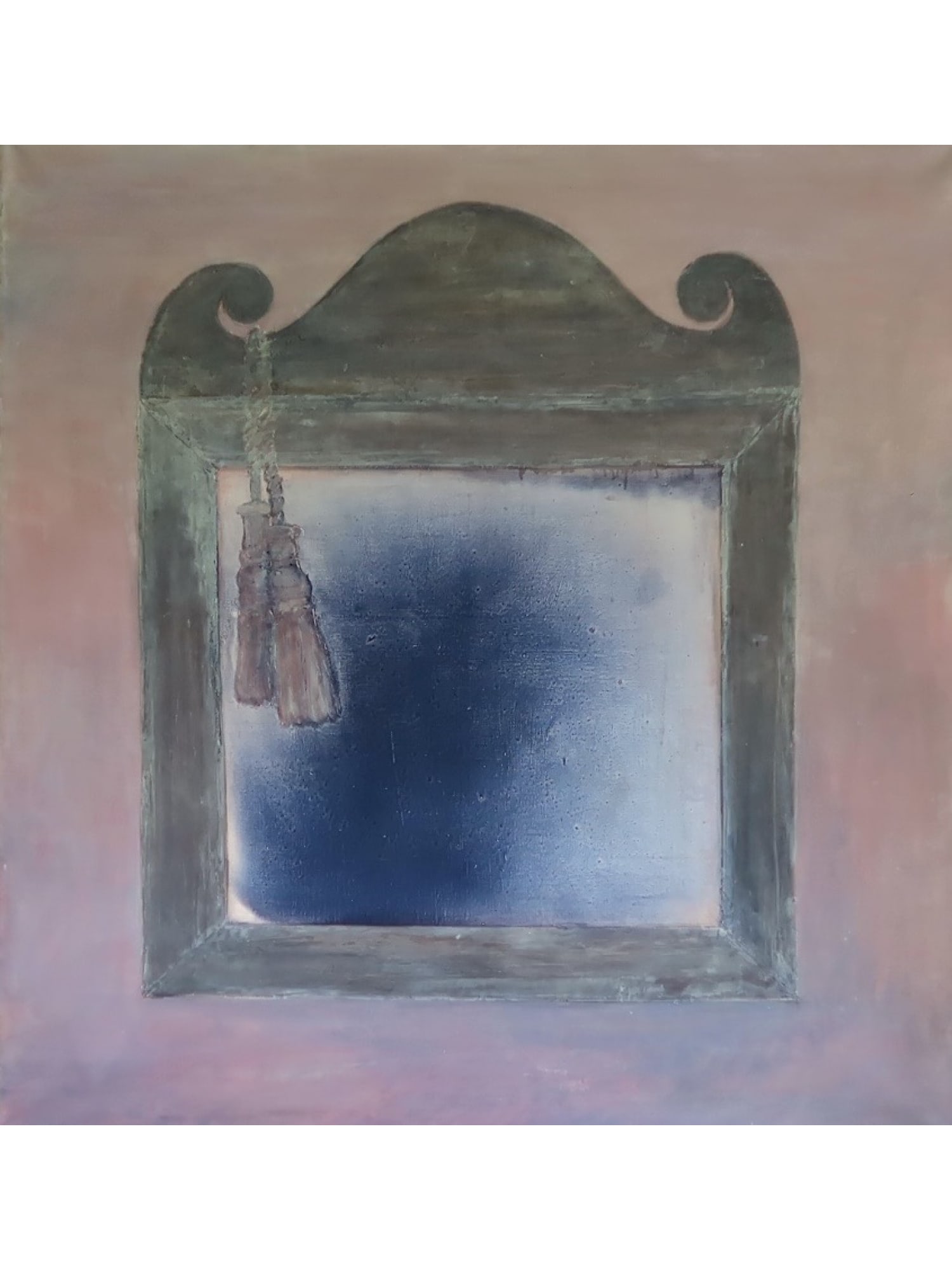 VLADIMIR GRIGOROVICH BLUE MIRROR RUSSIAN SOVIET ERA PAINTING (1 of 3)