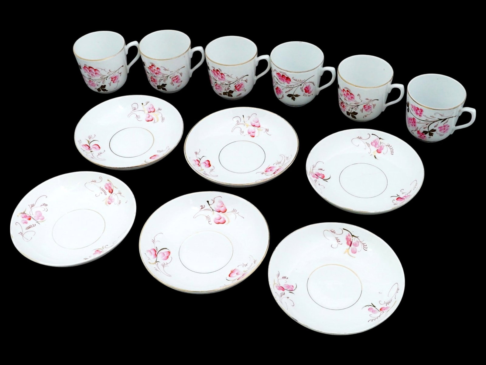 M.S. KUZNETSOV IMPERIAL RUSSIAN PORCELAIN TEA SET OF 6 CUPS (1 of 17)