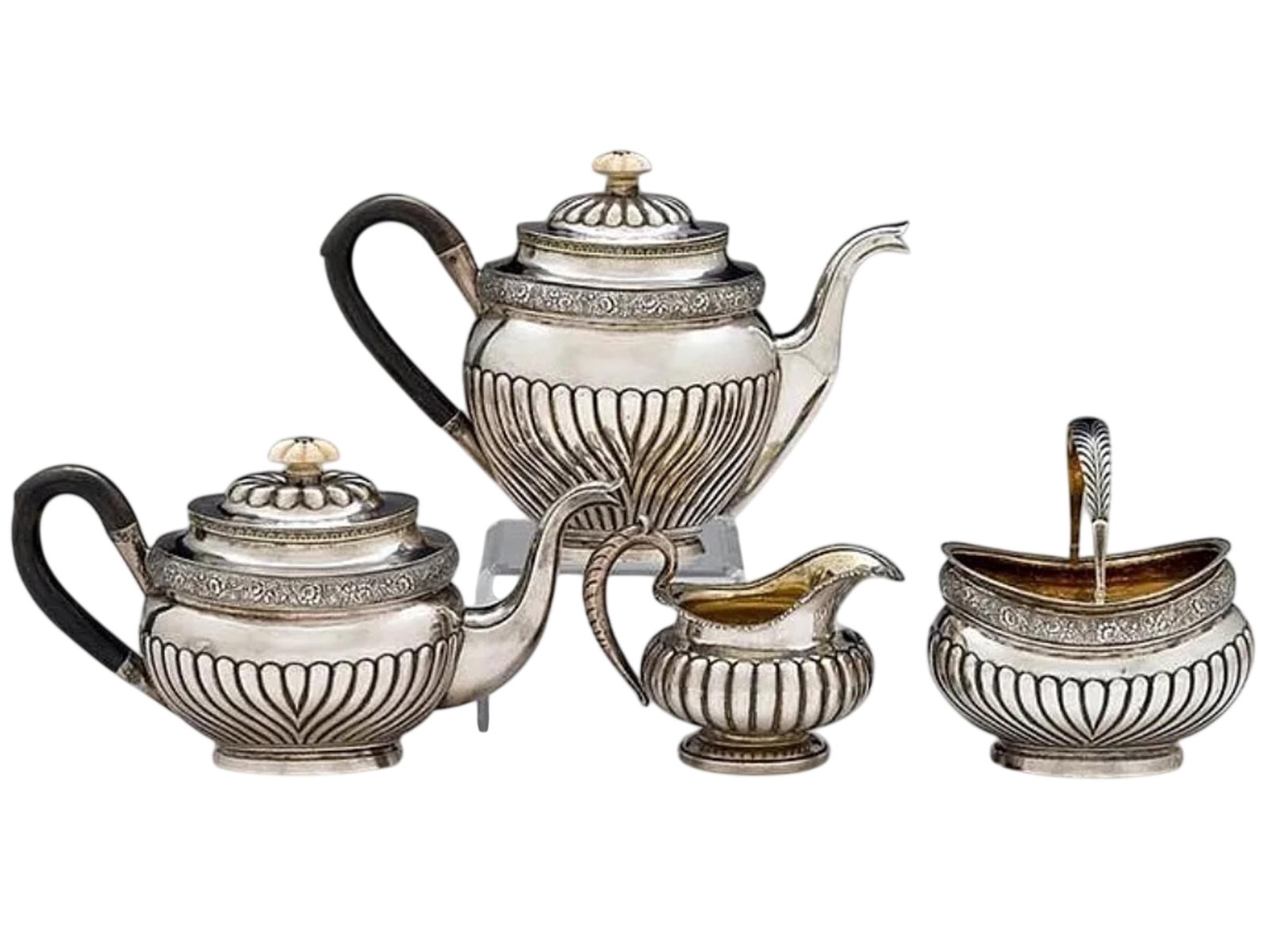 19C ANTIQUE RUSSIAN SILVER TEA COFFEE SET SPER 1832 (1 of 10)