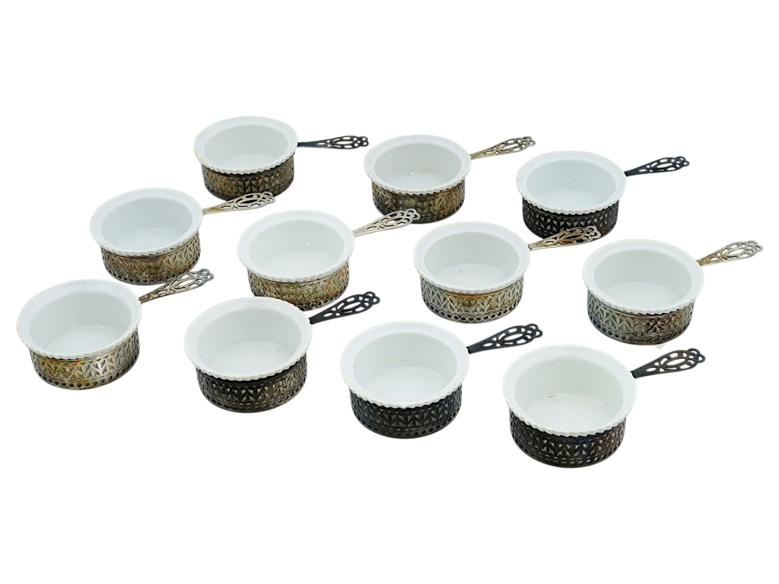 11 GORHAM STERLING SILVER HOLDERS PORCELAIN JULIENNE BOWLS (1 of 15)