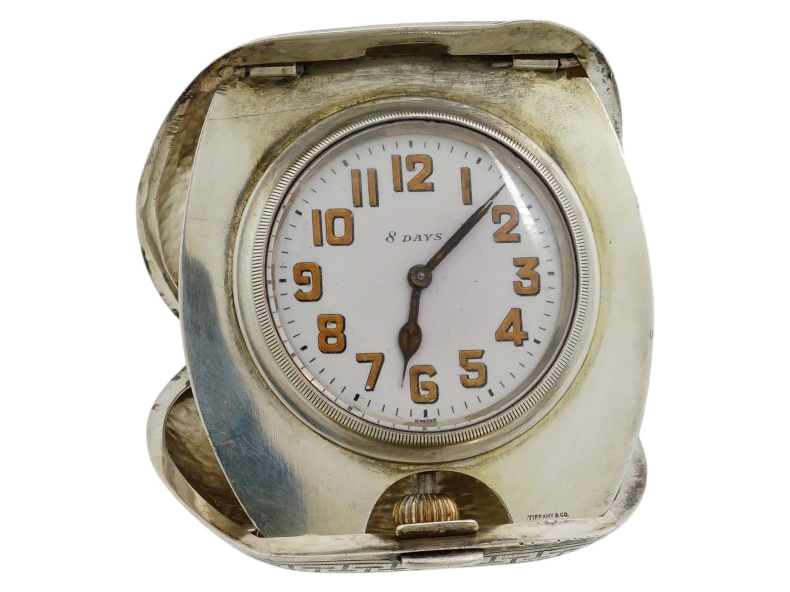 ART DECO TIFFANY & CO SILVER 8 DAYS TRAVEL CLOCK (1 of 18)