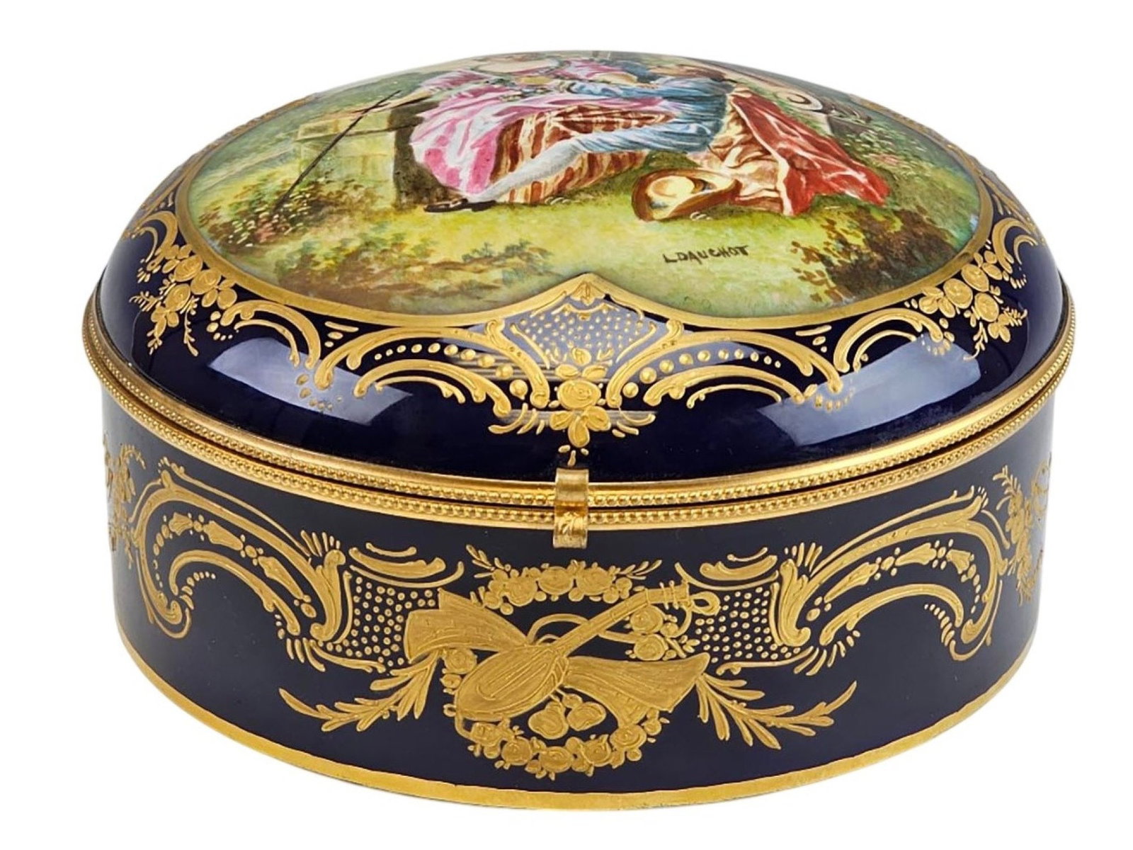 ANTIQUE FRENCH SEVRES STYLE PORCELAIN AND BRONZE BOX (1 of 7)