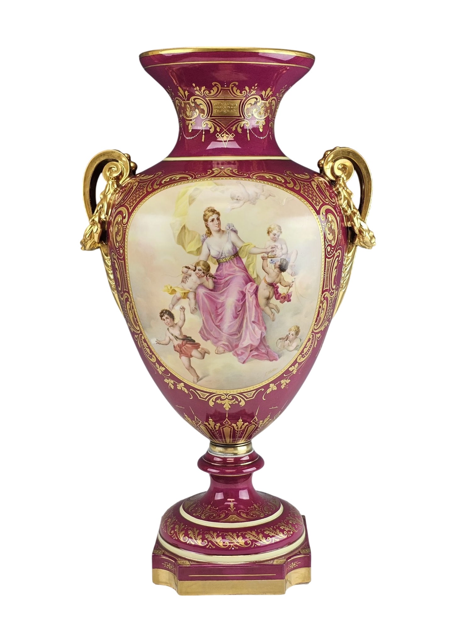 LARGE ANTIQUE ROYAL VIENNA PORCELAIN URN (1 of 8)