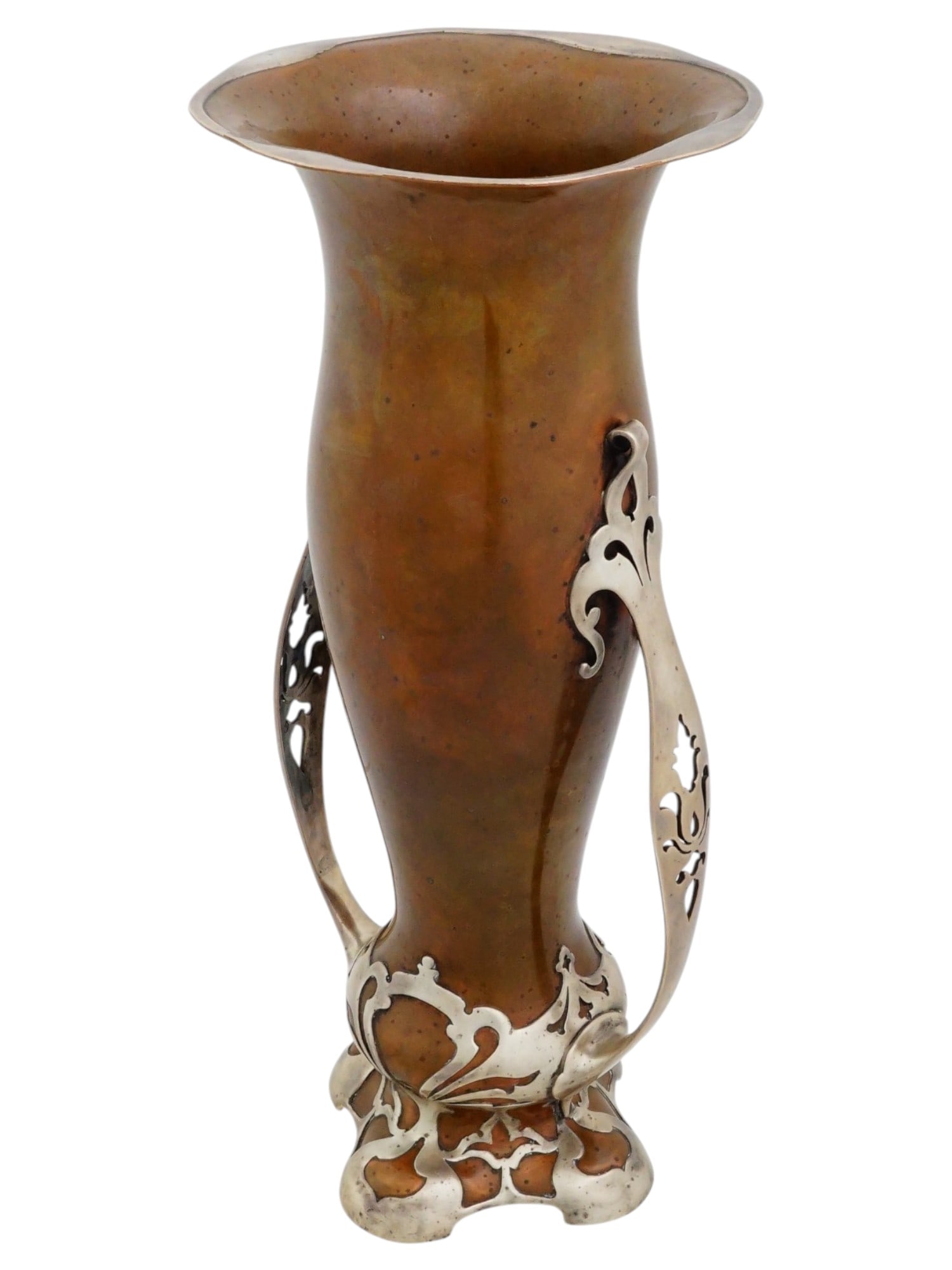 GORHAM ATHENIA ART NOUVEAU COPPER AND SILVER VASE (1 of 10)