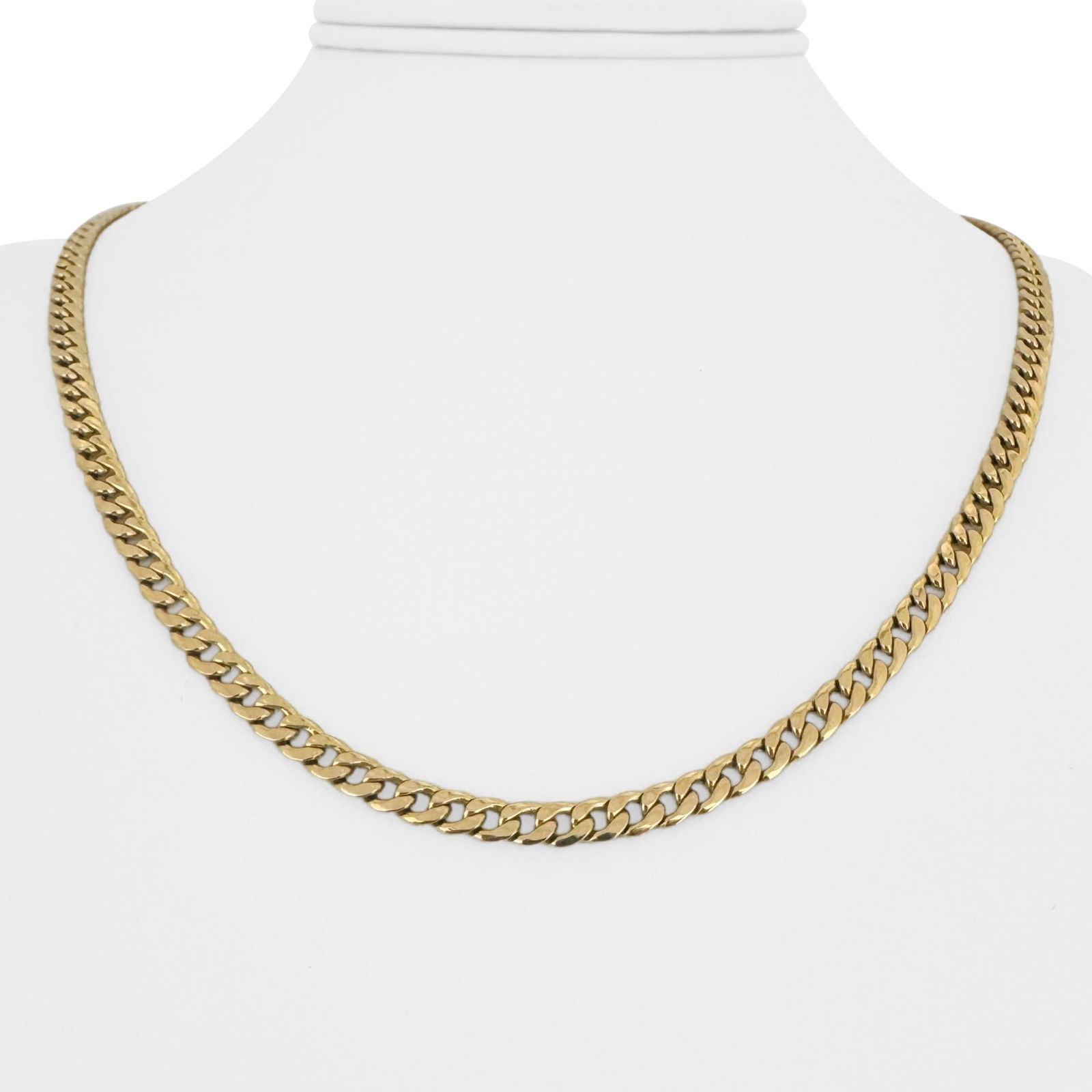 10k Yellow Gold Hollow Curb Link Chain Necklace 20"