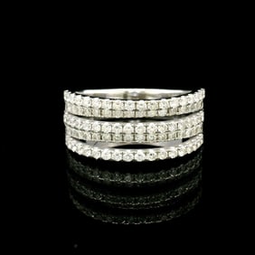 14k White Gold and 1.35cttw Diamond Five Band Ring Size 11