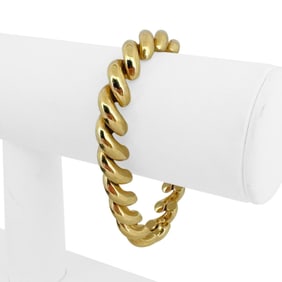 14k Yellow Gold Ladies Polished San Marco Link Bracelet 7"