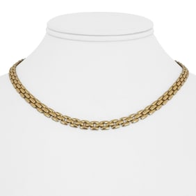 14k Yellow Gold Solid Ladies Panther Link Necklace 16"
