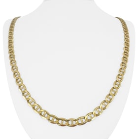 14k Yellow Gold Solid Gucci Link Chain Necklace Italy 25"