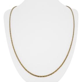 18k Yellow Gold Thin Solid Vintage Circle Link Necklace Italy 22"