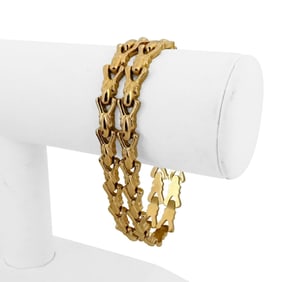 18k Yellow Gold Vintage UnoAErre Fancy Link Bracelet Italy 7.25"