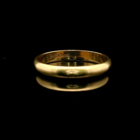 18k Yellow Gold Solid Band Ring Size 7