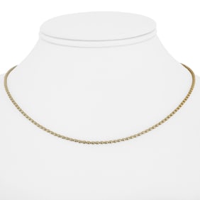 18k Yellow Gold UnoAErre Vintage Ladies Ball Bead Necklace Italy 15.5"