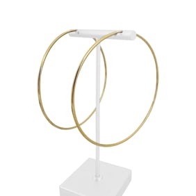 18k Yellow Gold Very Large Hoop Earrings 3"