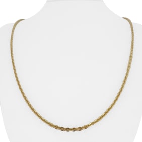 18k Yellow Gold Thin UnoAErre Vintage Circle Link Necklace Italy 24"