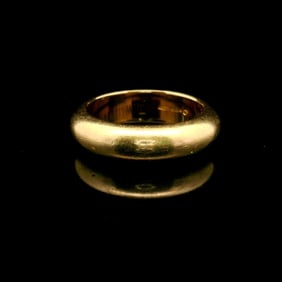 18k Yellow Gold Solid Heavy Vintage Ladies Band Ring Italy Size 5
