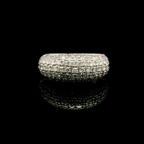 Effy 14k White Gold and 1cttw Diamond Bombe Band Ring Size 7