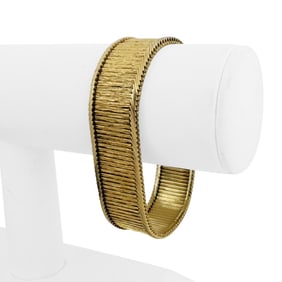 14k Yellow Gold Solid Heavy Vintage Fancy Link Bracelet 7.25"