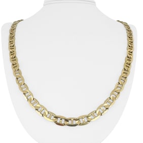 14k Yellow Gold Solid Gucci Link Chain Necklace 24"